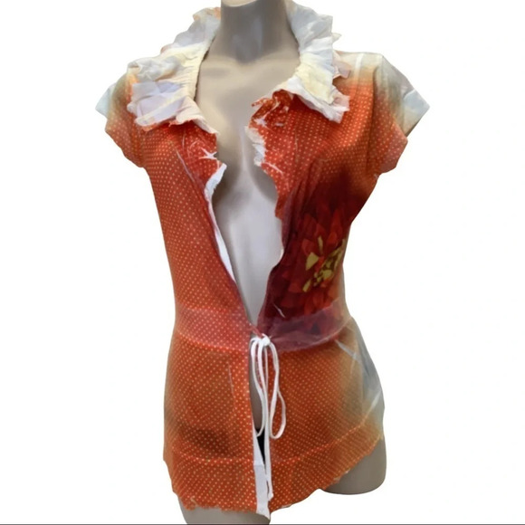 Alchemic Ruffle Trim Size Medium Front Tie Open Top. New with Tags. Made in USA - Picture 1 of 5